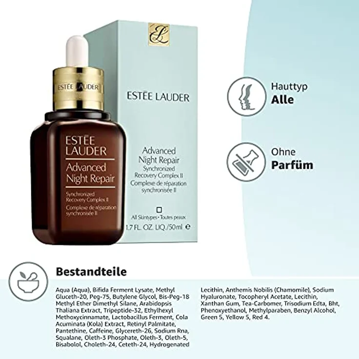 Estée Lauder Advanced Night Repair Anti-Aging Gesichtsserum, reparierend und straffend 50 ml, reduziert sichtbare Anzeichen der Hautalterung, mit der revolutionären ChronoluxCB Technologie – Bild 8