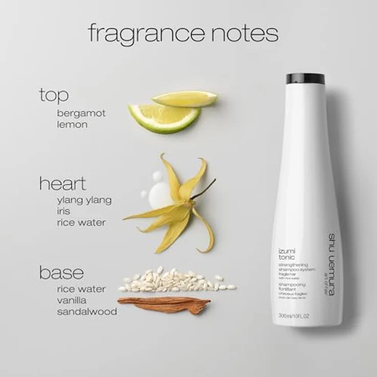 Shu Uemura Izumi Tonic Verdichtendes und stärkendes Shampoo für brüchiges Haar mit Reiswasser, Mehr Feuchtigkeit und Glanz, 300 ml – Bild 5