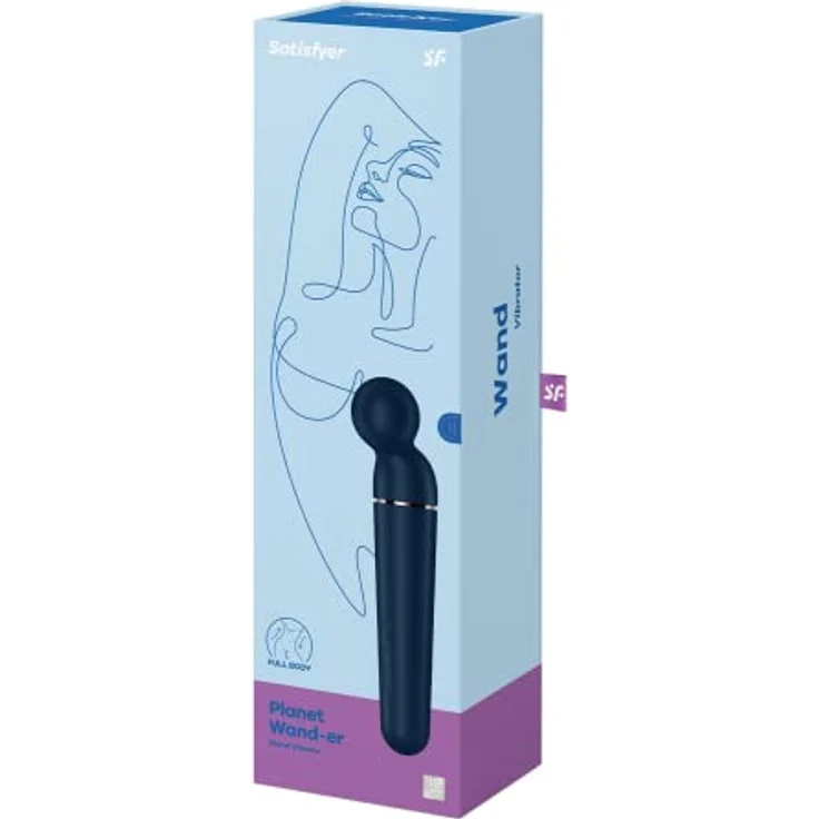 Satisfyer Planet Wand-er Massagestab, 60 Vibrationsmodi, wasserfest (IPX7), 30,5 cm, blau, für Nacken, Schulter und Rücken – Bild 4
