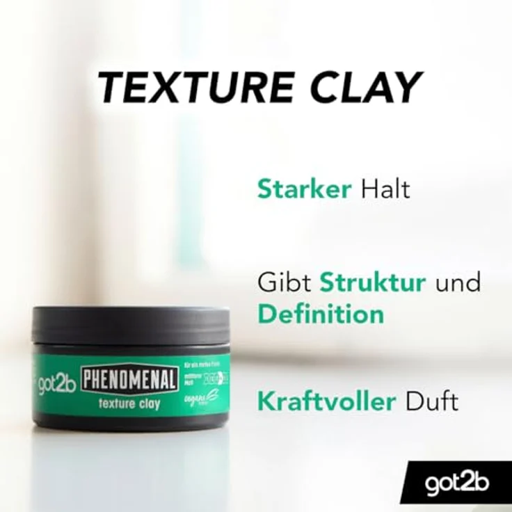 got2b Haarpomade Phenomenal Texture Clay, 100 ml, für matten Barbershop Style mit starkem Halt 5 – Bild 2