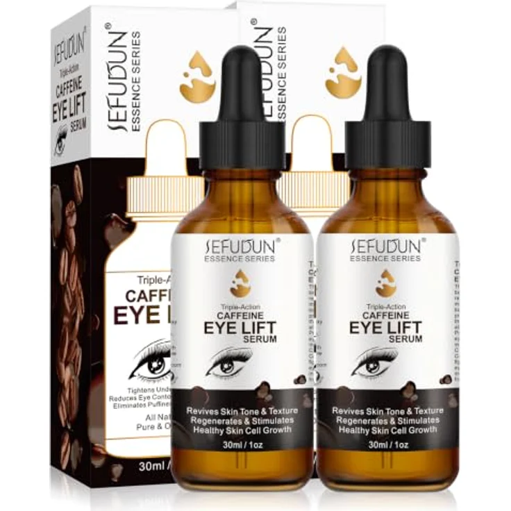 P-Beauty 2x Augenserum mit Koffein, Kollagen & Hyaluronsäure, 30 ml - Reduziert Augenringe & Schwellungen, vegan, tierversuchsfrei – Bild 1