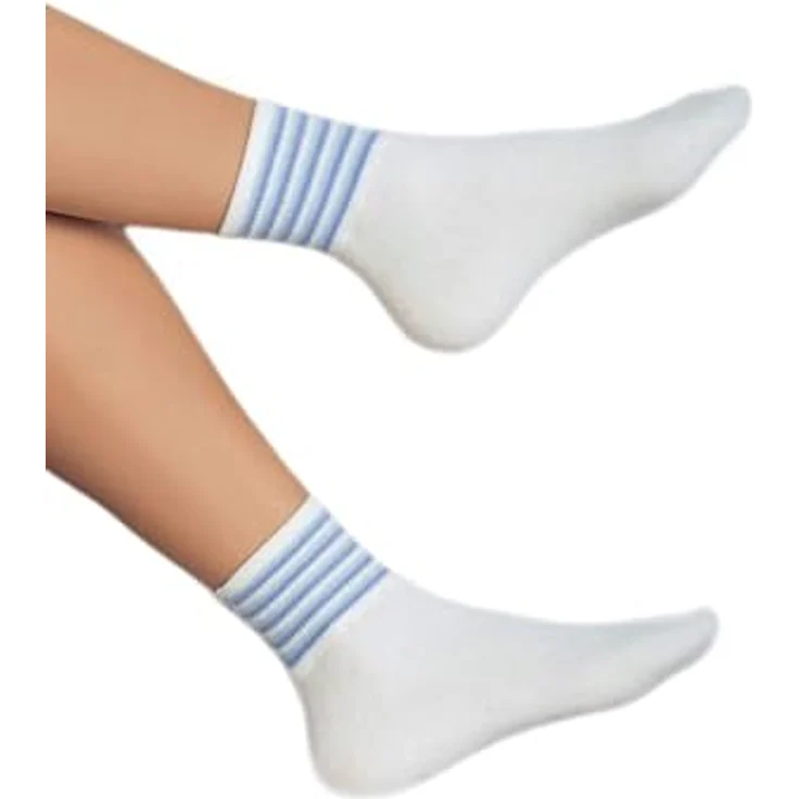 Bettschuhe/ Fußwärmer/Bettdinger 40% Angora 30% Gr.L weiss/gestreift lila - Preisvergleich – Bild 2
