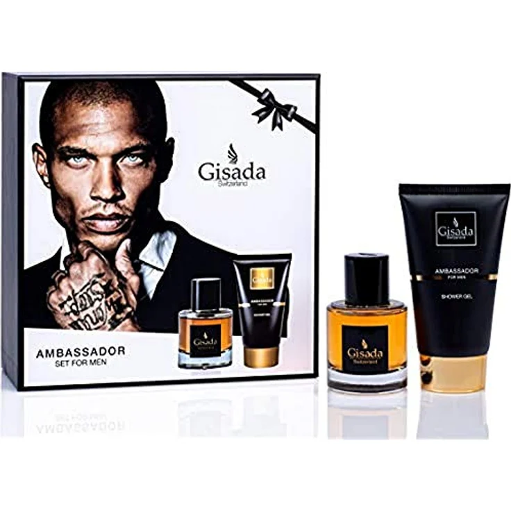Gisada Ambassador Men Set | Eau de Parfum Spray 50 ml + Shower Gel 100 ml - Zitrische Anmutung, Pfingstrosen und Patschuli, Amber und Vanille – Bild 1
