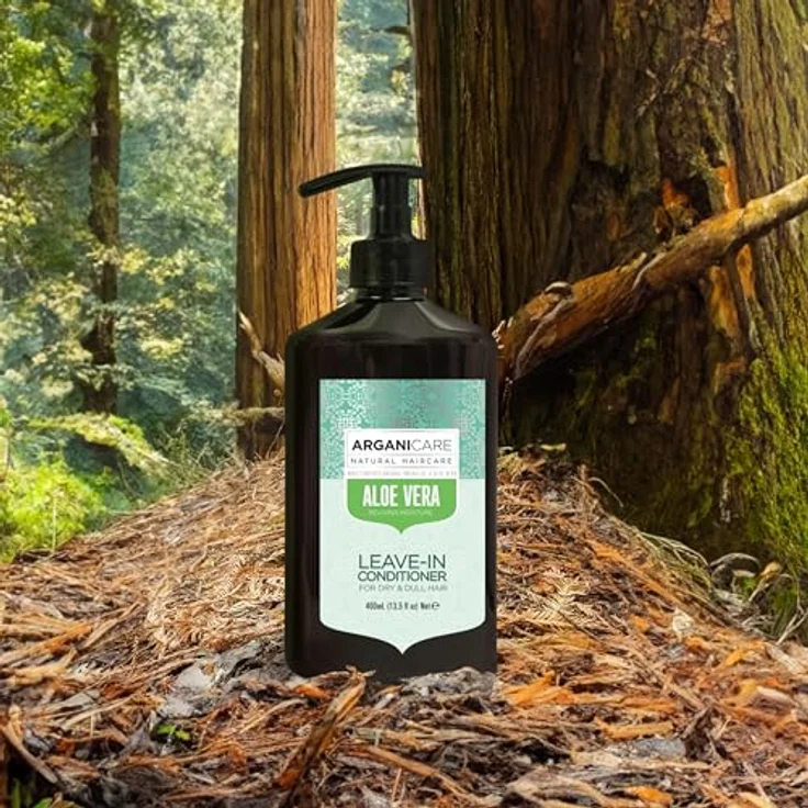 Arganicare Aloe Vera Pflegecreme ohne Ausspülen, spendet Feuchtigkeit & stärkt intensiv, Glanzeffekt, hoher Schutz, 400 ml – Bild 2