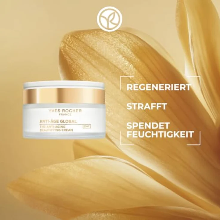 Yves Rocher Reichhaltige Verschönernde Anti-Aging-Creme mit Gold-Achillea-Extrakt, regeneriert und strafft, für alle Hauttypen, 50 ml – Bild 2