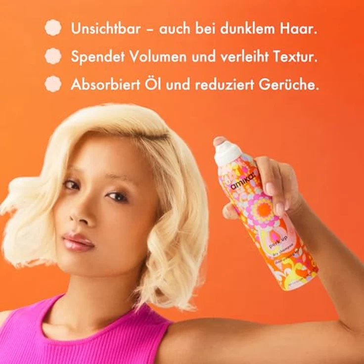 Amika Trockenshampoo Perk Up, talkfreies Trockenshampoo zur Ölabsorption und Geruchreduzierung, 67 ml – Bild 3