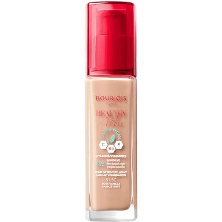 Bourjois Healthy Mix aufhellendes, feuchtigkeitsspendendes Make-up 24 Std., Farbton 51.5C Rose Vanilla, 30 ml – Bild 2