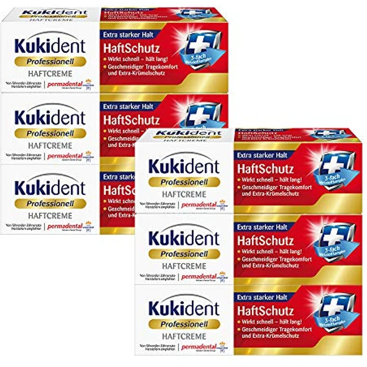 Kukident Haftcreme Haftschutz 40 g Haftcreme, beugt Zahnfleischreizungen vor, Schutz vor Speiseresten – Bild 2