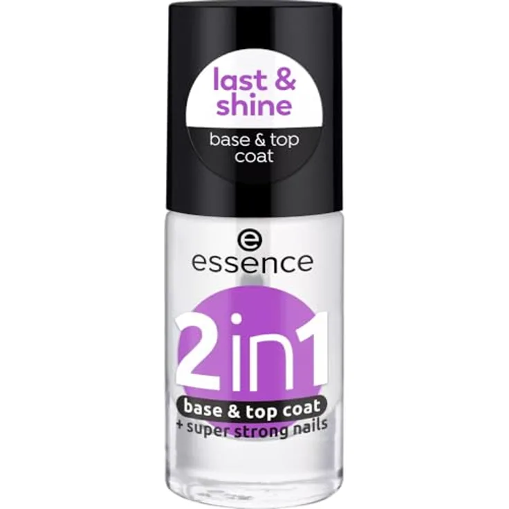 Essence 2 in 1 Base & Top Coat, Nagellack für Damen mit pflegenden Eigenschaften, 8 ml