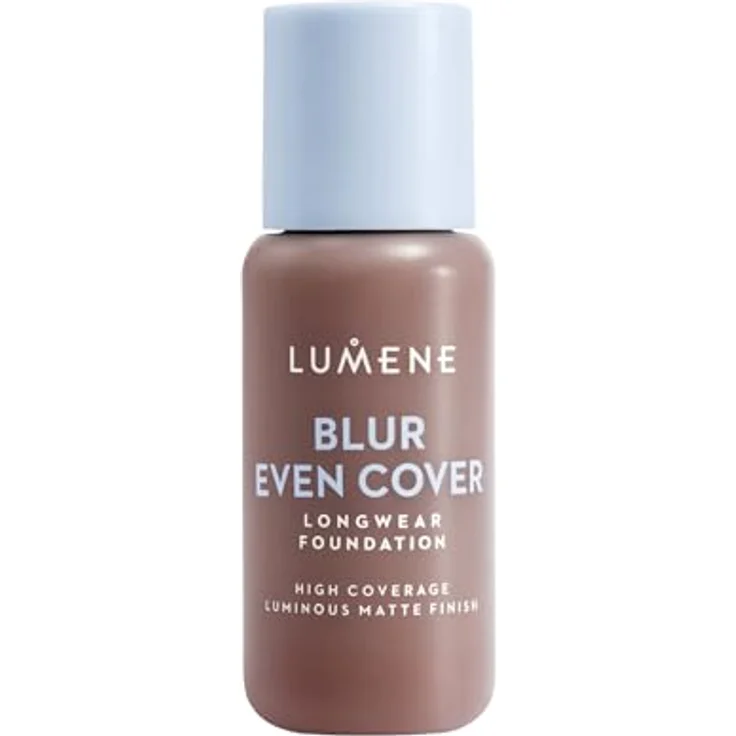 Lumene Blur Even Cover Foundation, 30 ml, hohe Deckkraft mit mattierendem Finish, vegan, Niacinamid und nordische Heidelbeere – Bild 1