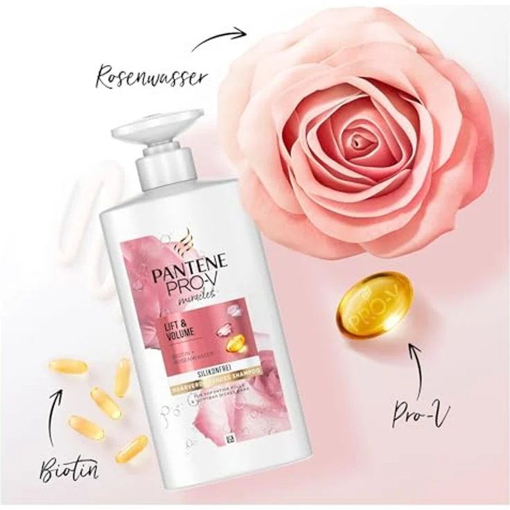 Pantene Pro-V Miracles Lift'N'Volume Shampoo, Haarvolumen für feines Haar mit Biotin, 1000 ml, silikonfrei – Bild 3