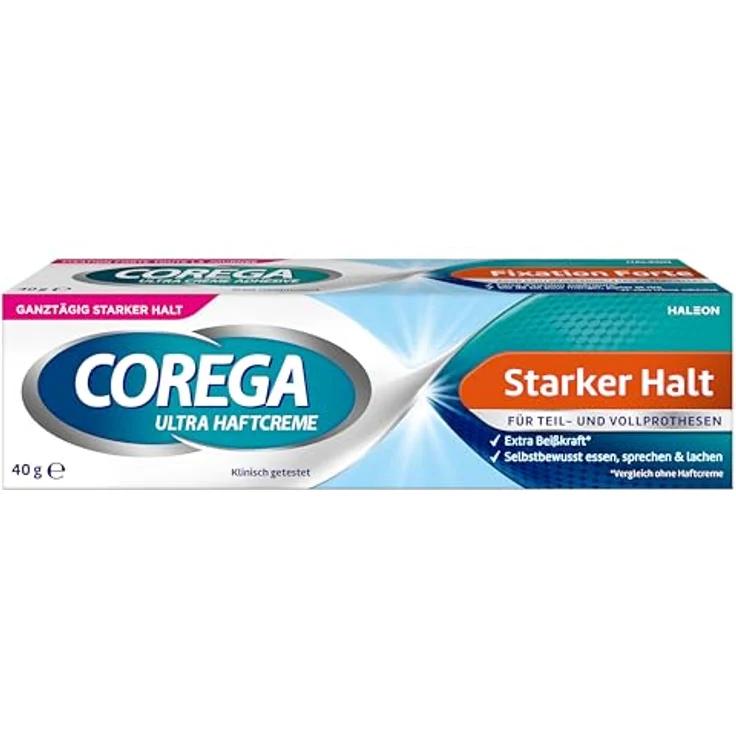 Corega Ultra Haftcreme Starker Halt für Zahnersatz-dritte Zähne 1x40g Haftcreme – Bild 2