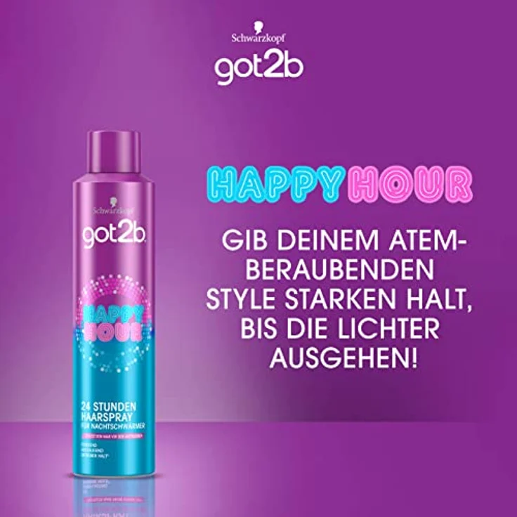 Schwarzkopf got2b Haarspray happy hour durchgehalten!, 1er Pack (1 x 300 ml) – Bild 3