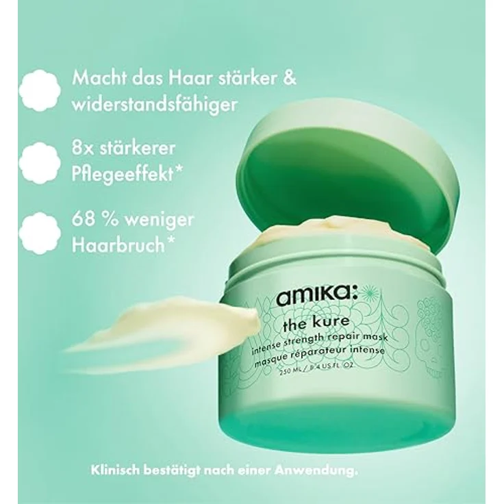 Amika The Kure Intense Strength Repair Mask, 250 ml, Intensiv-Haarkur für trockenes und geschädigtes Haar – Bild 3