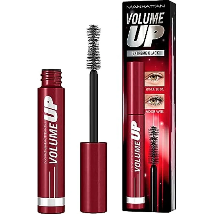 Manhattan Volume Up Mascara, Extreme Black, tiefschwarze Volumenmascara, 8 ml – Bild 3