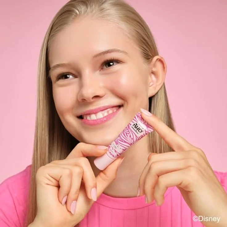 Essence Disney Alice in Wonderland Lip Scrub 01 Smirk & Smile, Lippenpeeling für Damen in rotem Beerenton, 10 ml – Bild 3