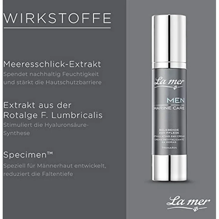 La Mer Men Marine Care Belebende 24h Pflege - Feuchtigkeitscreme für das Gesicht - Beruhigend und feuchtigkeitsspendend - Reduziert die Faltentiefe - Für sensible Haut geeignet - 50 ml – Bild 5