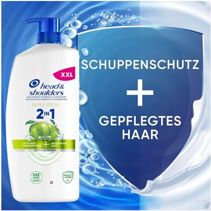 Head & Shoulders Apple Fresh 2in1 Anti-Schuppen-Shampoo, 800 ml Pumpspender, bis zu 100% Schuppenschutz, Apfelduft, für alle Haar- und Kopfhauttypen – Bild 2