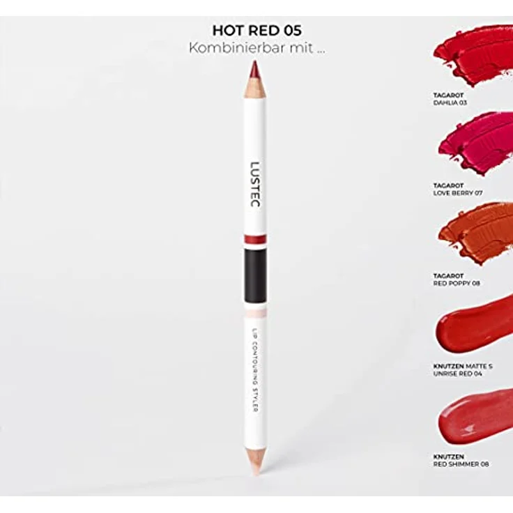 Und Gretel Lustec Lip Contouring Styler, Lipliner mit mattem Finish und Jojobaöl, 14 g, Nr. 5 - Red Hot – Bild 5