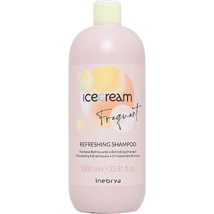 Inebrya Ice Cream Frequent Daily Shampoo, 1000 ml - Regenerierendes Shampoo für häufige Anwendung, vegane Formel, ohne Silikone, pH-neutral – Bild 1