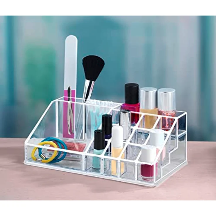 WENKO Kosmetik Organizer Femme, transparenter Acryl-Organizer mit 16 Fächern, 22,5 x 8 x 12,5 cm – Bild 4