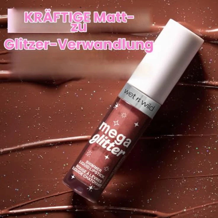 wet n wild Megaglitter Shimmer Liquid Lipstick, veganer Lippenstift mit schimmerndem Finish, 2,8 ml – Bild 3