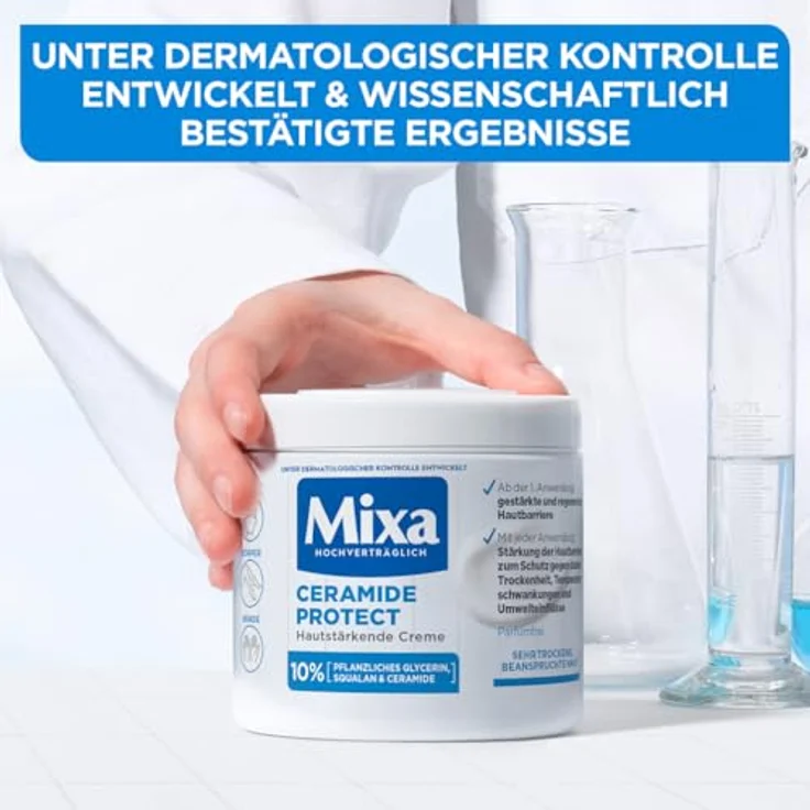 Mixa Ceramide Protect hautstärkende Creme, Feuchtigkeitsspendend, für sehr trockene & beanspruchte Haut, 400 ml – Bild 2