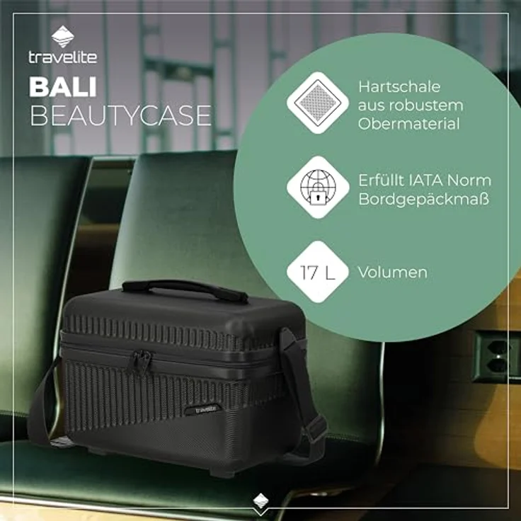 travelite Beautycase BALI, Kosmetikkoffer mit Aufsteck- und Organizerfunktion, robuste Hartschale aus ABS, attraktive Farben – Bild 2
