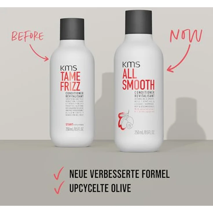 KMS ALLSMOOTH Conditioner für mittelstarkes bis starkes Haar, Anti-Frizz, vegane Formel mit upgecycelter Olive, 75ml – Bild 4