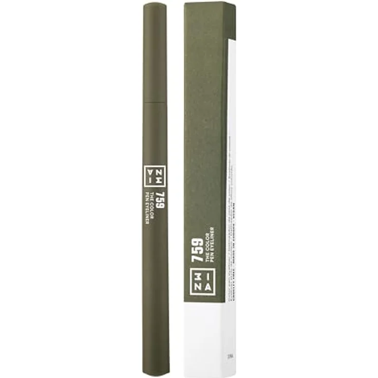3INA The Color Pen Eyeliner, Filzstift-Eyeliner in Olive Green, 1 ml - Präzise Linien mit intensiver Farbe, vegan – Bild 7