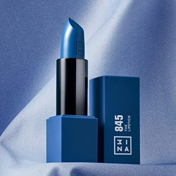 3INA The Lipstick Lippenstift, 4,5 g, hohe Deckkraft, Farbe Blau, Soft-Touch-Magnetverpackung – Bild 6