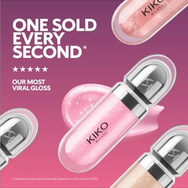 KIKO Milano 3D Hydra Lipgloss, hydrierendes Lipgloss mit hochglänzendem Finish, Farbton 32 Pearly Natural Rose, 6.5 ml – Bild 6