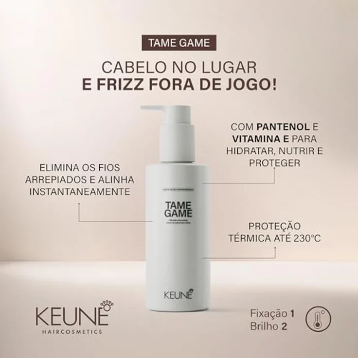 Keune Style Heat Protect Tame Game Ultimate Prep Cream, 200ml, schützt bis 230 °C, spendet Feuchtigkeit und bändigt Locken – Bild 3