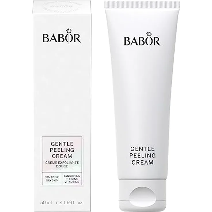 BABOR Gentle Peeling Cream für jede Haut, Mildes Gesichtspeeling, Vorbereitung für Pflege und Selbstbräuner, Cleansing, Ohne Alkohol, Vegane Formel, 1 x 50 ml