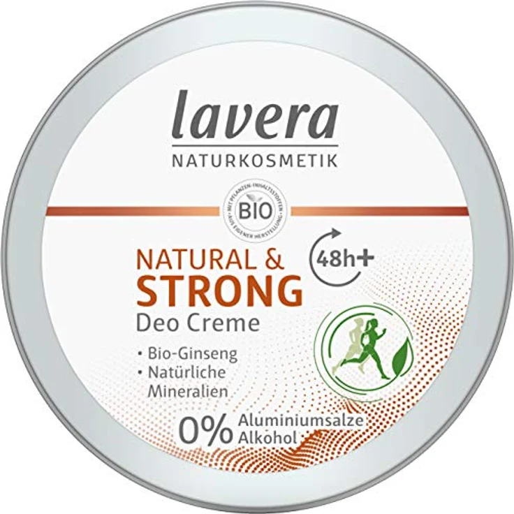 lavera Natural & Strong Deo Creme - mit Bio Ginseng & natürlichen Mineralien - 48 Stunden zuverlässiger Deo-Schutz - ohne Aluminiumsalze & Alkohol - gegen Schweißgerüche - vegan - bio (1 x 50 ml) – Bild 1