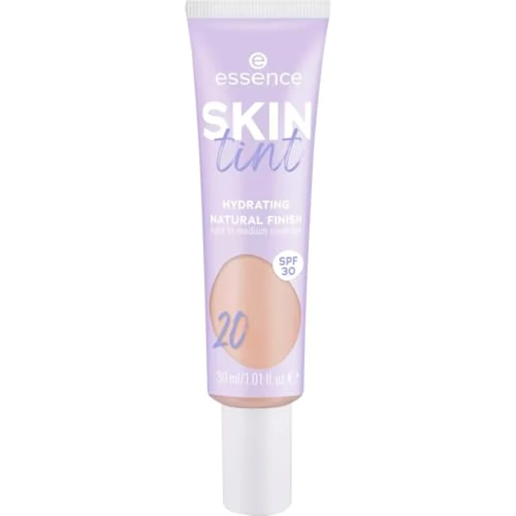 essence cosmetics SKIN tint, Make-up, Nr. 20, Nude, feuchtigkeitsspendend, natürlich, vegan, ölfrei, UVA- und UVB-Filter + SPF 30, ohne Parfüm, 1er Pack (30ml) – Bild 2