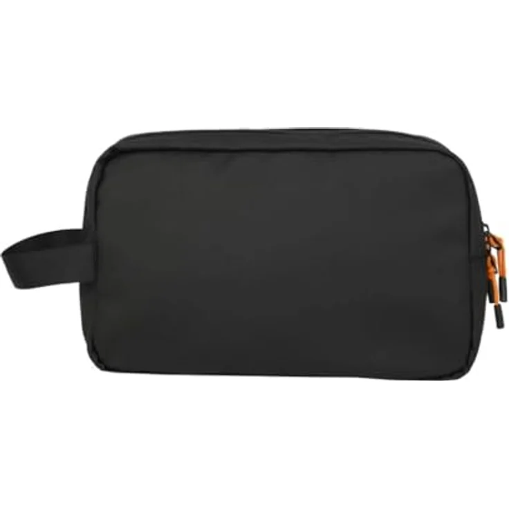 travelite Briize Kosmetiktasche, Technisches Gewebe, Schwarz, Maße 25 x 17 x 10 cm, Fach mit Lasche und Magnet-Knopffach – Bild 4