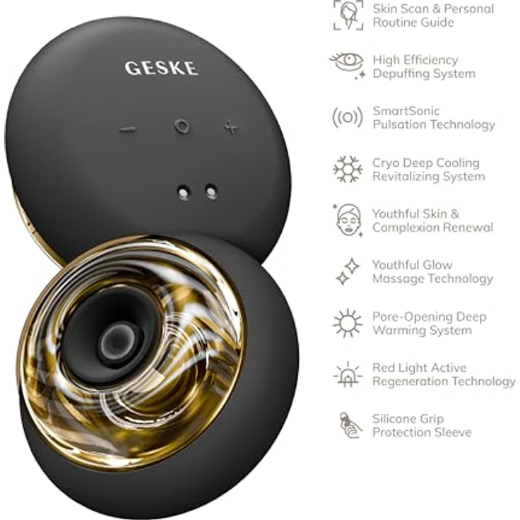 GESKE SmartAppGuided™ Sonic Cool & Warm Face & Body Massager 9 in 1, elektrisches Massagegerät für Gesicht & Körper mit Wärme- und Kühltechnologie, straffend und entspannend – Bild 4