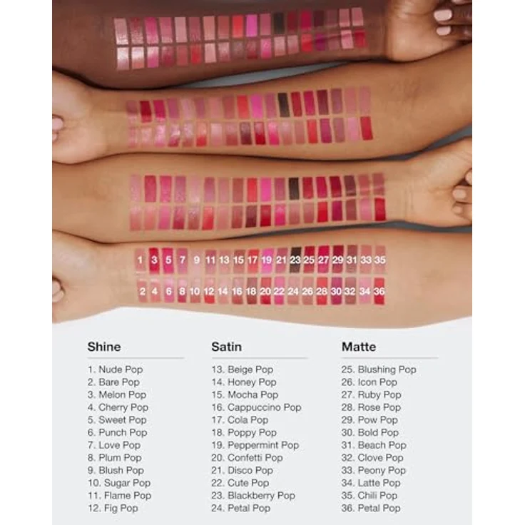 Clinique Pop Longwear Lipstick 36 Poppy Pop, langlebiger Lippenstift mit integriertem Primer und satinierter Farbe, 3,9 g – Bild 5