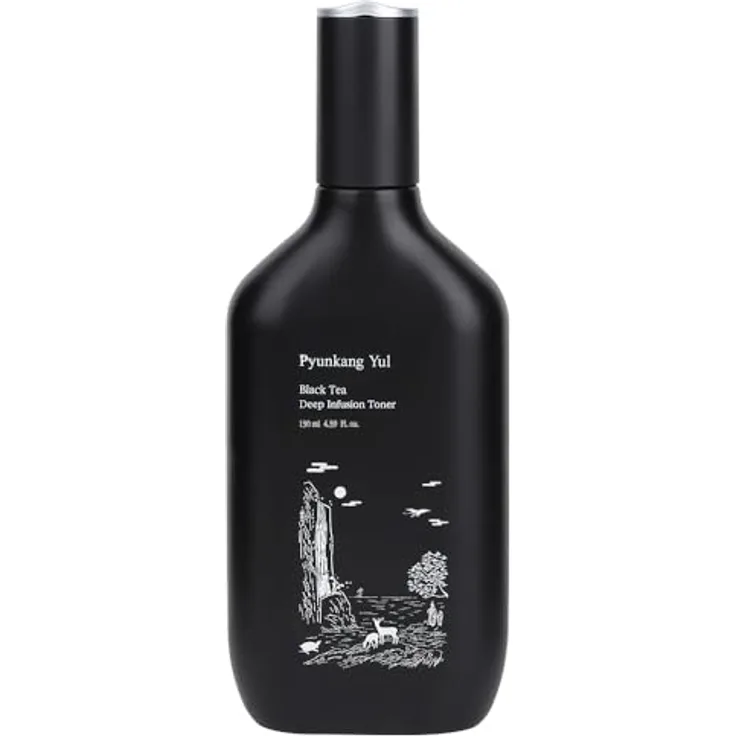 Pyunkang Yul Black Tea Deep Infusion Toner gegen Hautalterung, Feuchtigkeitsspendender Toner zur Pflege feiner Linien und für straffere Gesichtshaut, koreanische Hautpflege 130ml, Hautstraffender Toner mit Kombucha Energy, Peptiden und 5 Hyaluronsäuren