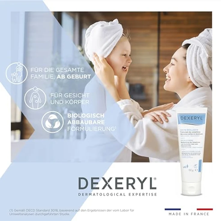 DEXERYL Dexeryl Creme, Pflege und Schutz für trockene Haut, parfümfrei und ohne Parabene, 50 g – Bild 3