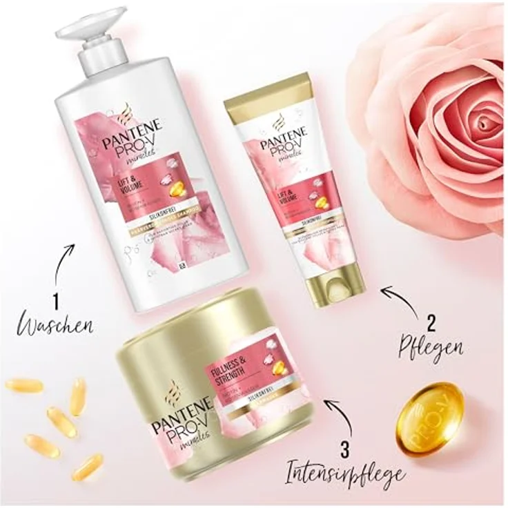 Pantene Pro-V Miracles Lift'N'Volume Shampoo, Haarvolumen für feines Haar mit Biotin, 1000 ml, silikonfrei – Bild 4
