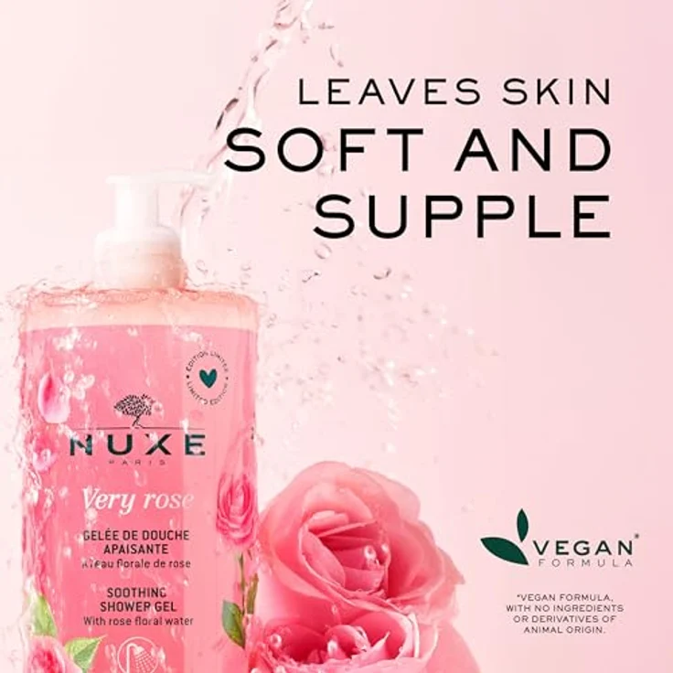 NUXE Very Rose Soothing Shower Gel, 750 ml - Sanftes Duschgel mit blumigem Rosenwasse – Bild 3