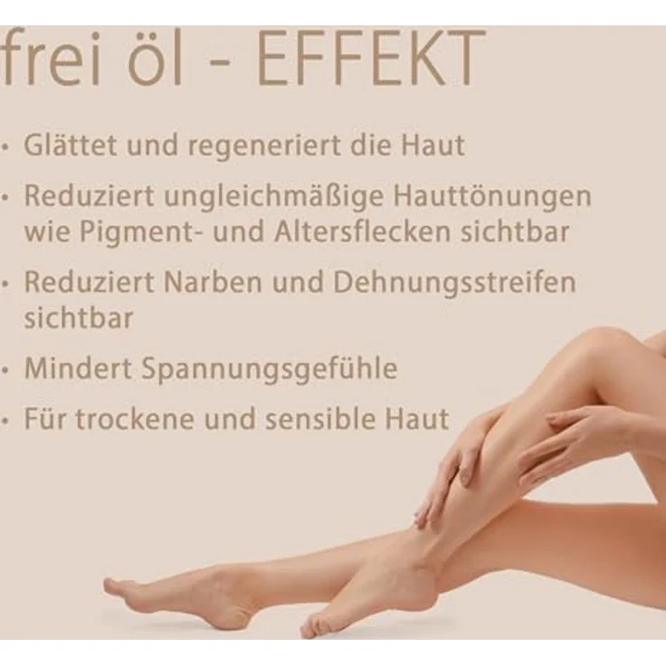 frei öl PflegeLotion 150 ml | schnell einziehende Körperlotion mit Vitamin A & E | Reduziert Pigmentflecken, Narben & Dehnungsstreifen sichtbar | Feuchtigkeitsspendende Pflege für trockene Haut – Bild 5