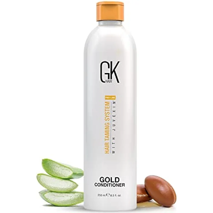 GK HAIR Global Keratin Gold Konditionierer (250ml) | Feuchtigkeitsspendende Haarspülung mit Arganöl, Sheabutter, natürlichen Ölen | Alle Haartypen – Bild 1
