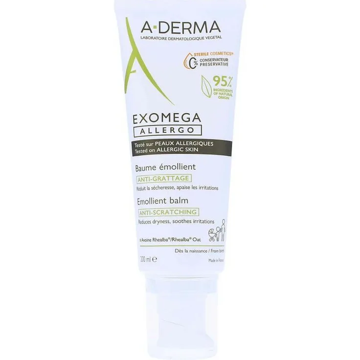 A-derma EXOMEGA ALLERGO bálsamo emoliente, 200 ml Weichmacherbalsam gegen Juckreiz