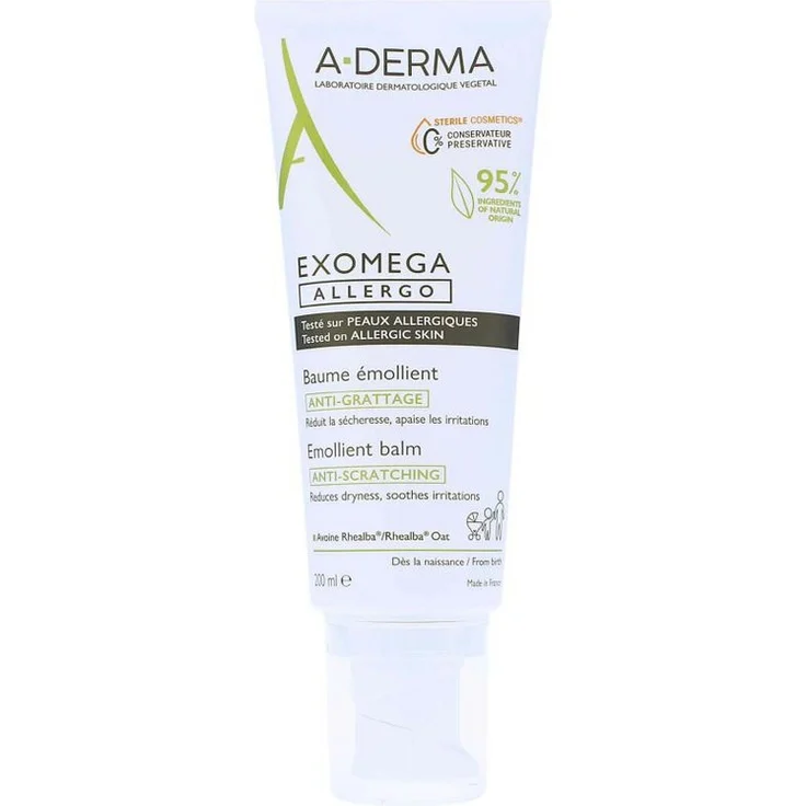 A-derma EXOMEGA ALLERGO bálsamo emoliente, 200 ml Weichmacherbalsam gegen Juckreiz