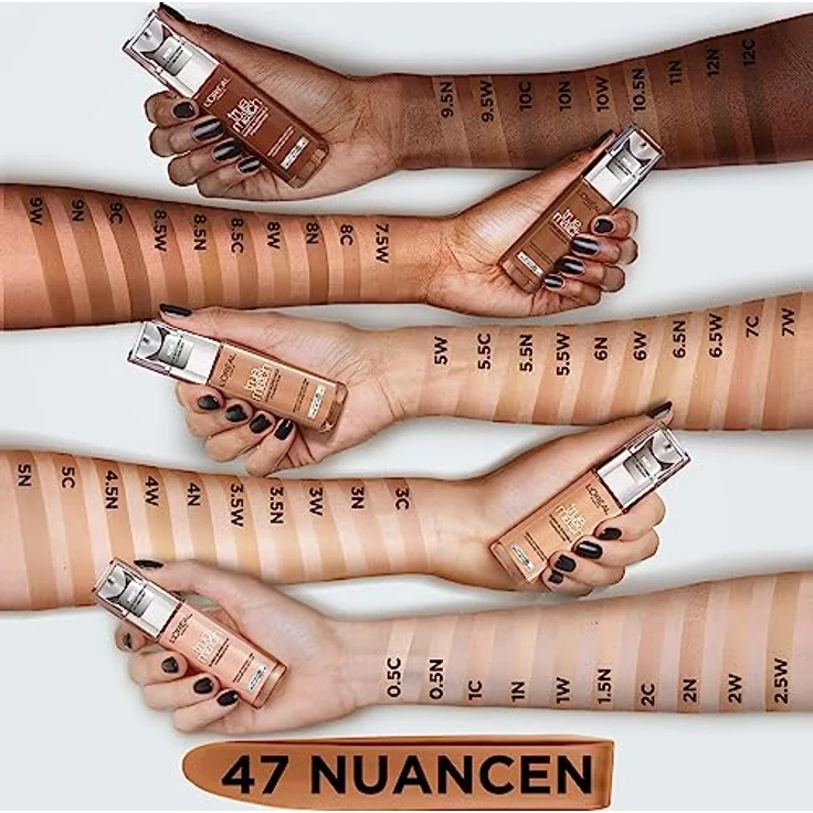 L'Oréal Paris Make up, Flüssige Foundation mit Hyaluron und Aloe Vera, Perfect Match Make-Up, Nr, 9.5.N Sandal, 30 ml – Bild 5