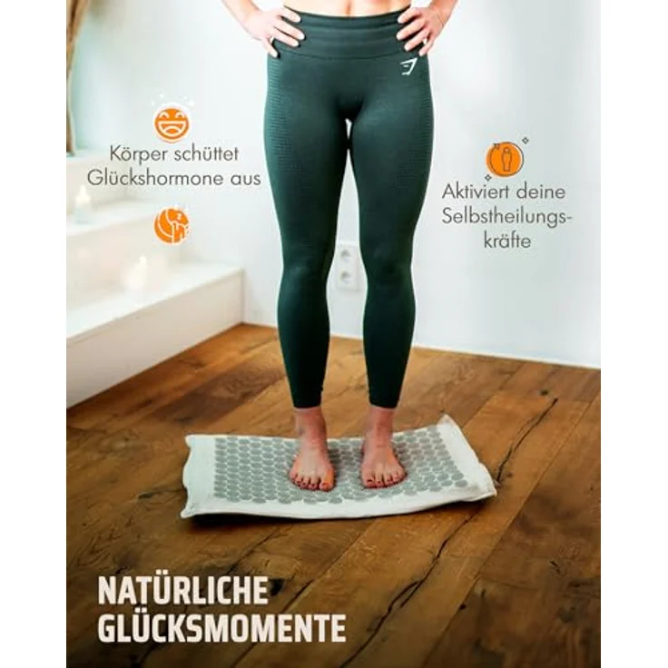 NEOLYMP Akupressur Komplettset mit Matte, Fußmatte, Gürtel, Stirnband & Übungen, nachhaltige Entspannung mit natürlichen Materialien – Bild 3