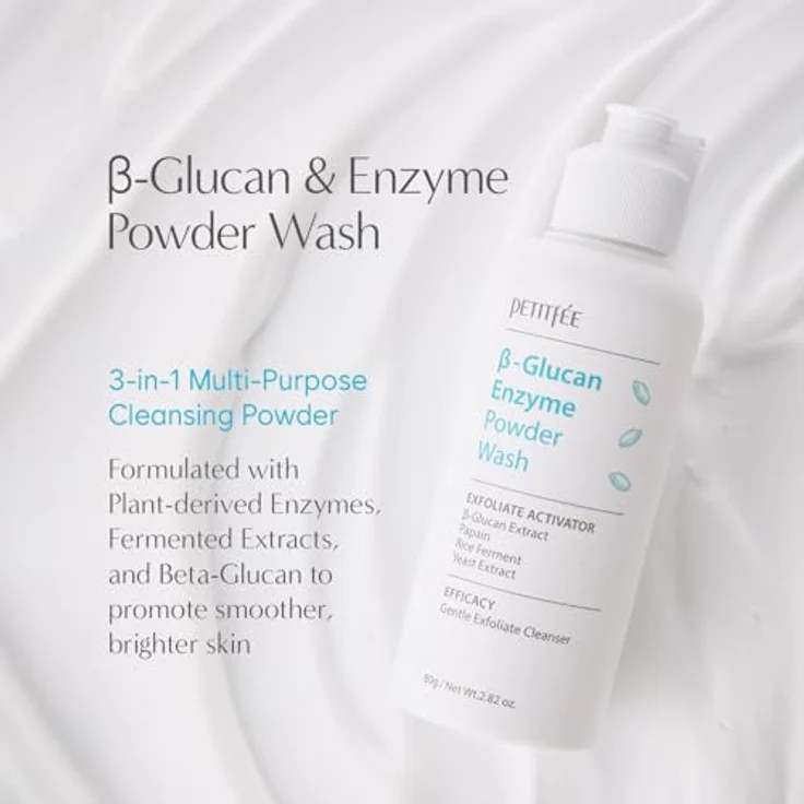 Petitfee Beta-Glucan Enzyme Powder Wash, enzymatisches Reinigungspulver mit antioxidativer Wirkung, 80 g – Bild 2